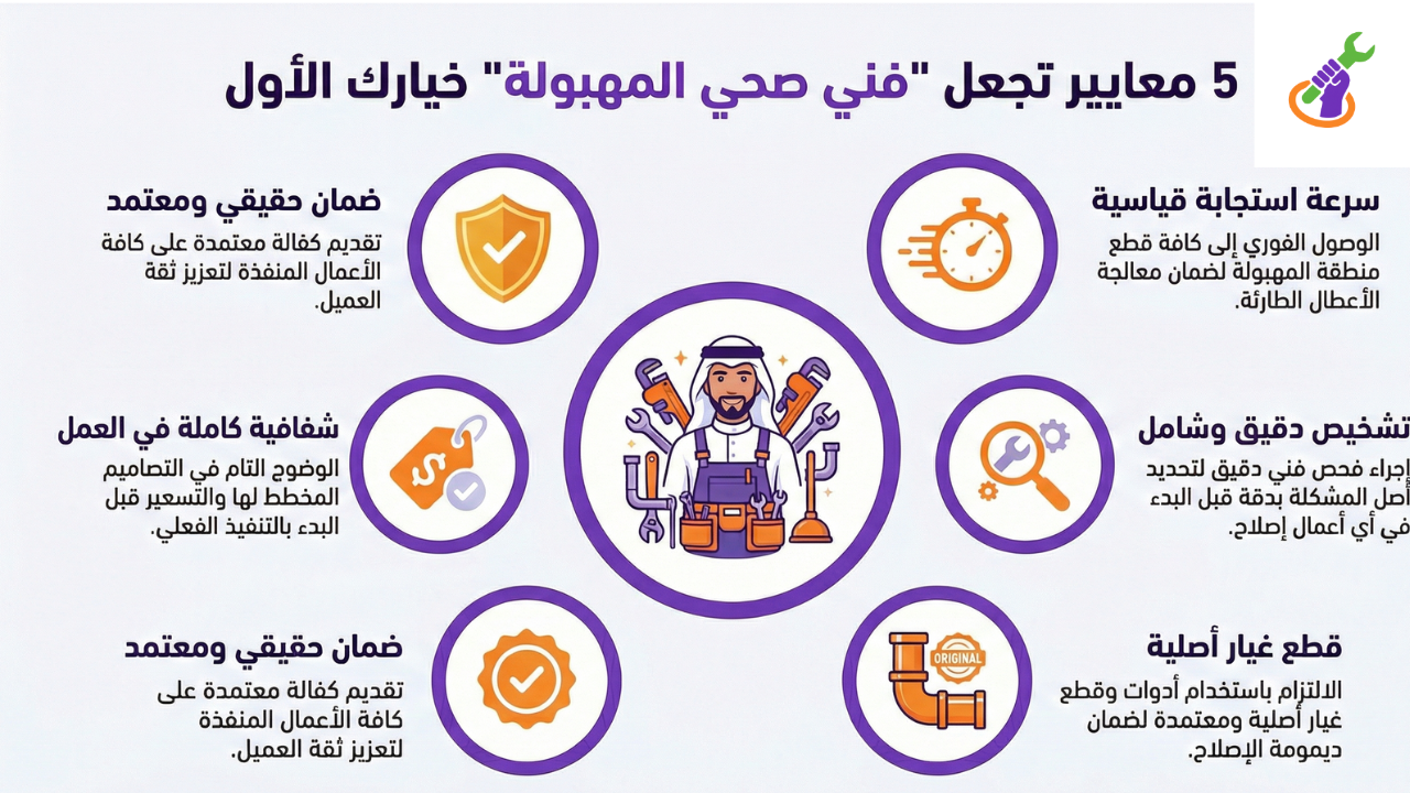 مميزات فني صحي جمعية المهبولة