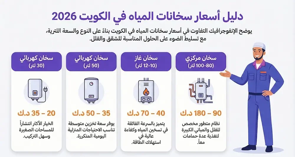 أسعار سخانات الماء في الكويت