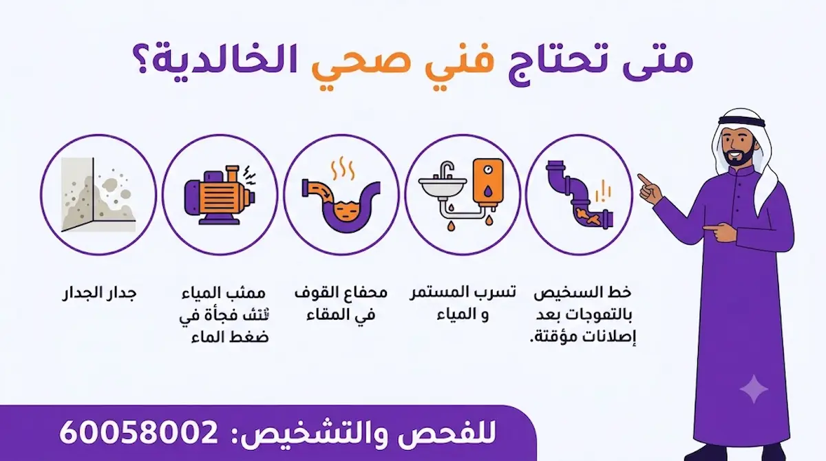 متى تحتاج إلى طلب فني صحي في الخالدية؟