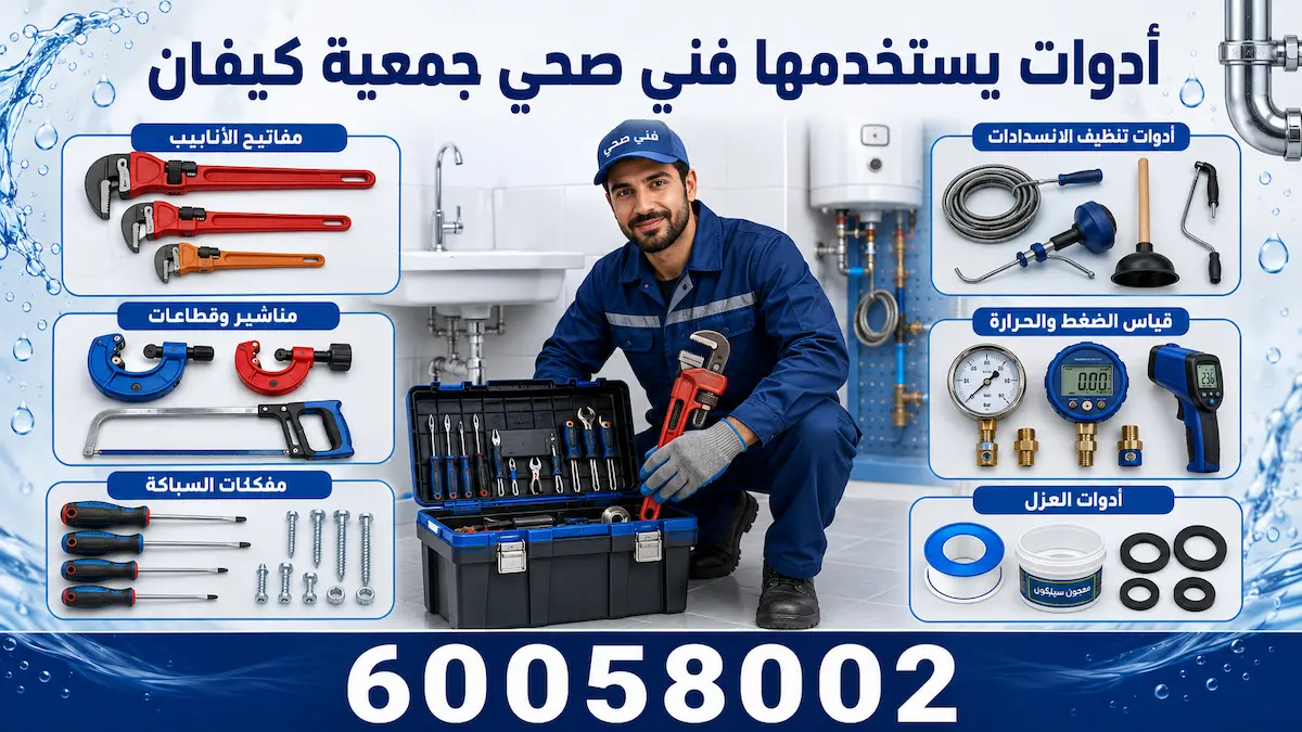 أدوات يستخدمها فني صحي جمعية كيفان