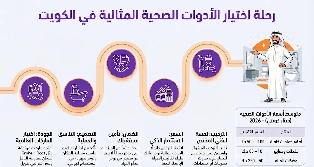 كيفية اختيار أفضل أدوات صحية بالكويت