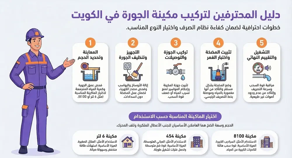 تركيب مكينة جورة