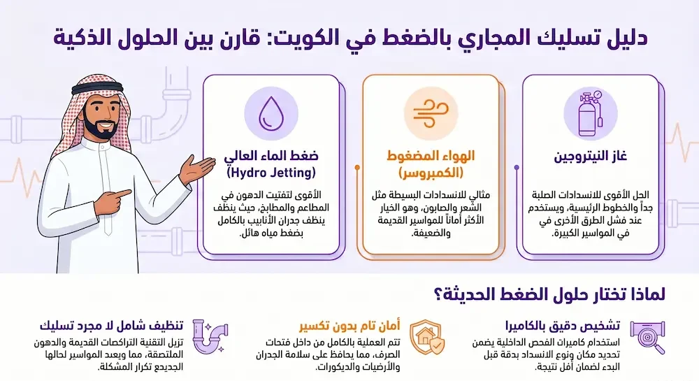 أجهزة تسليك المجاري بالضغط
