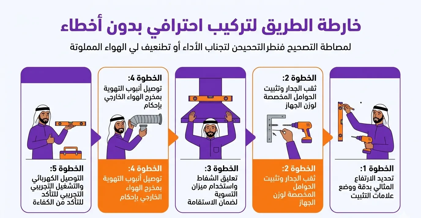 خطوات تركيب شفاط مطبخ