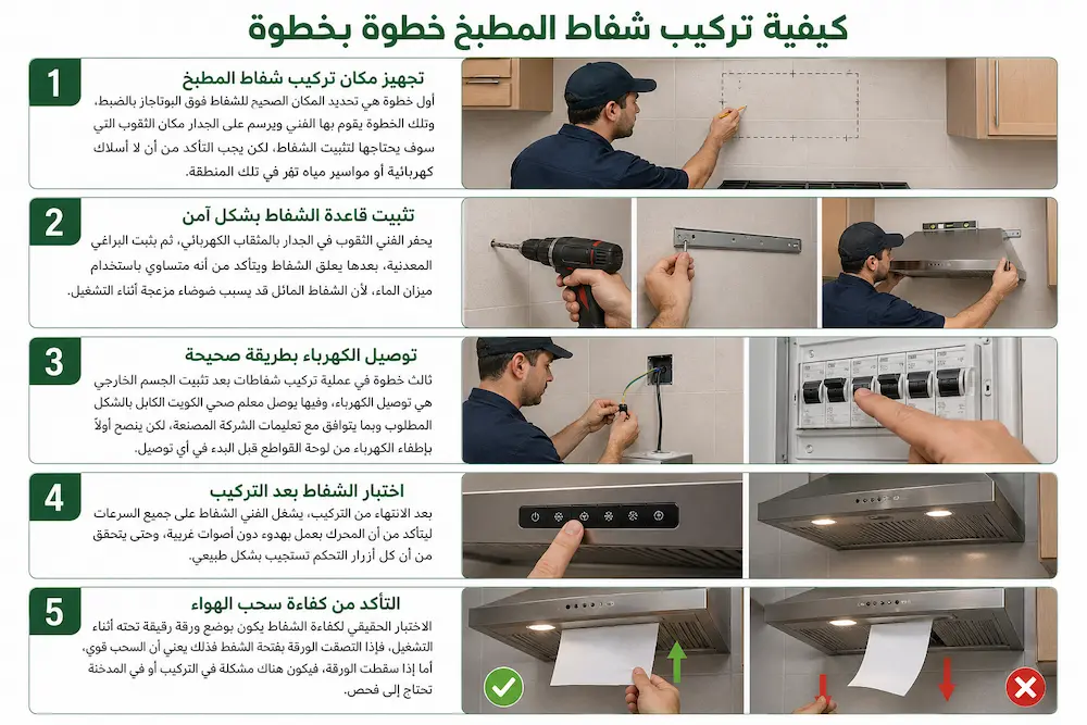 كيفية تركيب شفاط المطبخ خطوة بخطوة