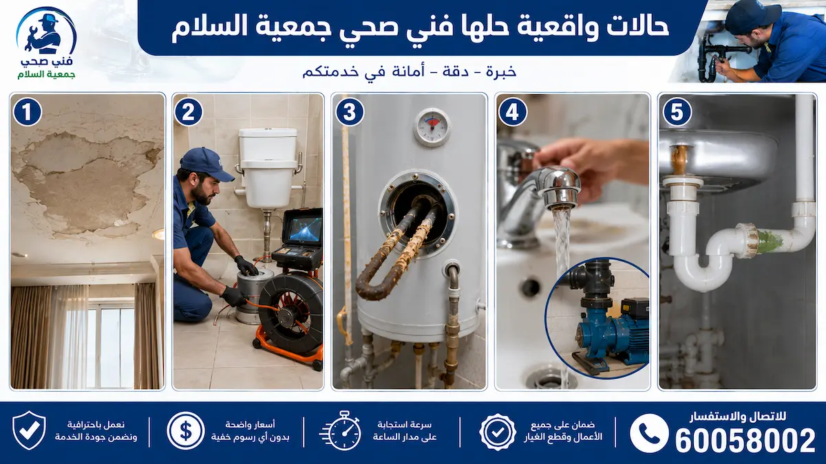 حالات واقعية حلها فني صحي جمعية السلام