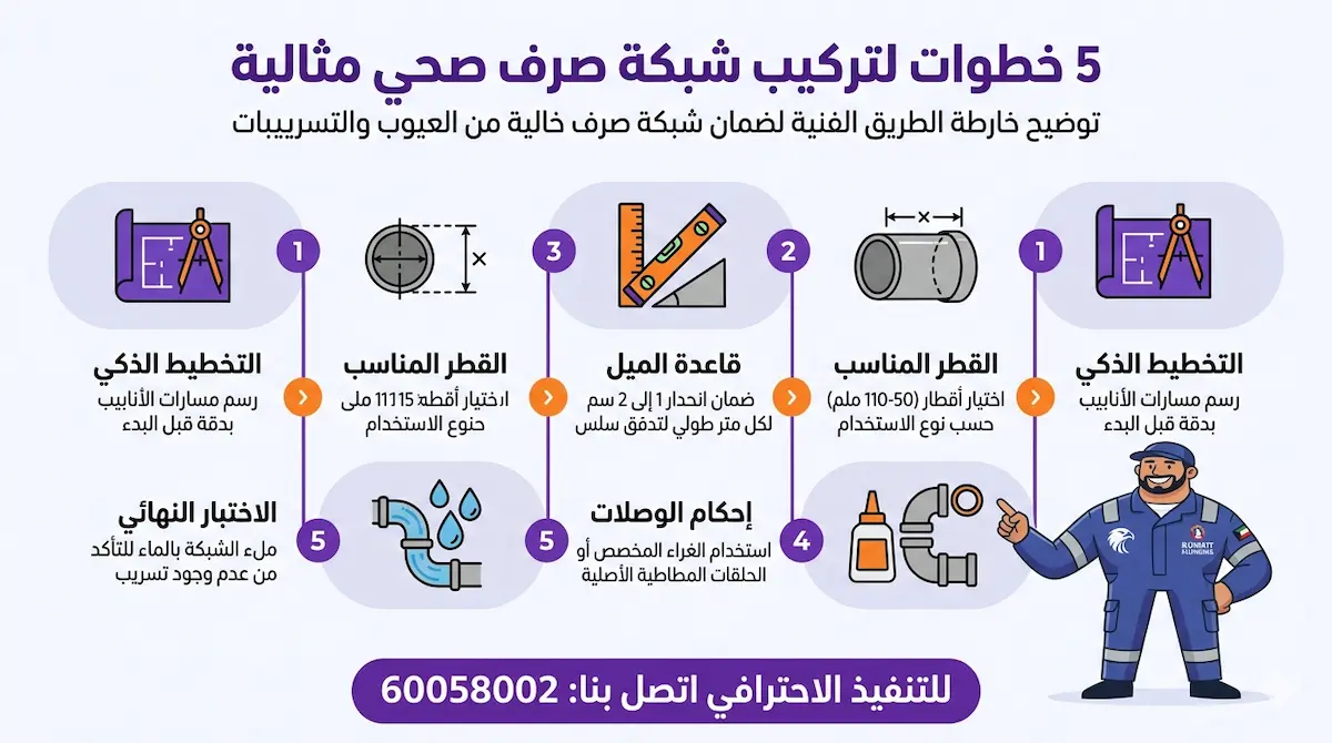 تركيب بايبات الصرف الصحي