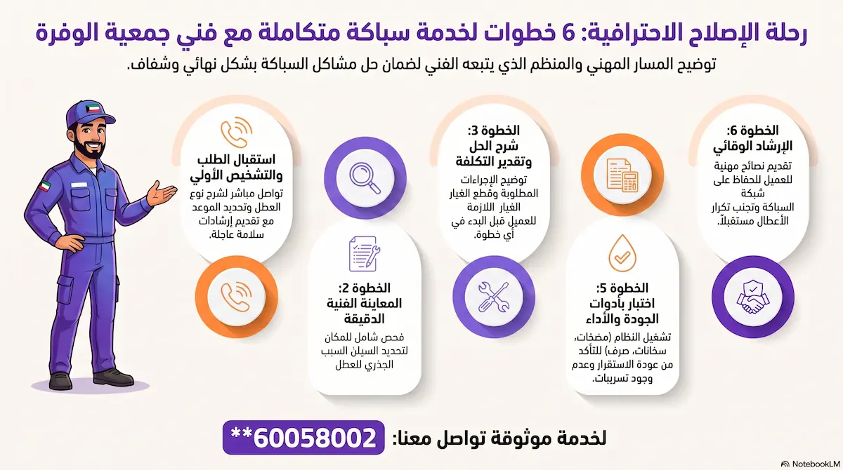 كيف تتم زيارة فني صحي جمعية الوفرة؟